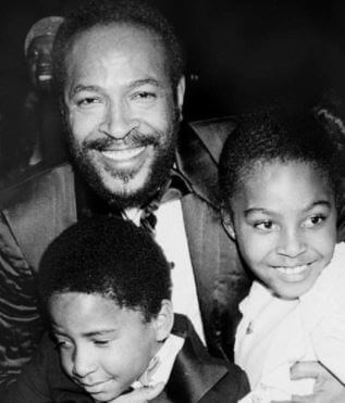 Young Frankie Gaye with his sister Nona and late father Marvin Gaye.